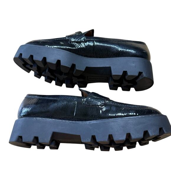 Franco Sarto Balin Penny Loafer Womens Size 7.5M Black Lug Sole Platform Chunky - Picture 6 of 9